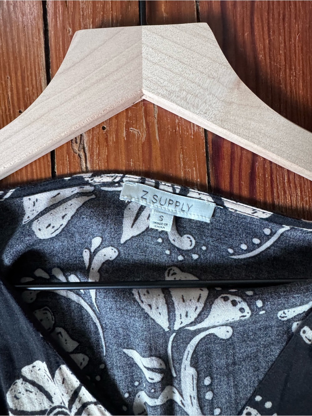 Z Supply Black Maxi Dress with Cream Floral Print - Picture 6 of 6